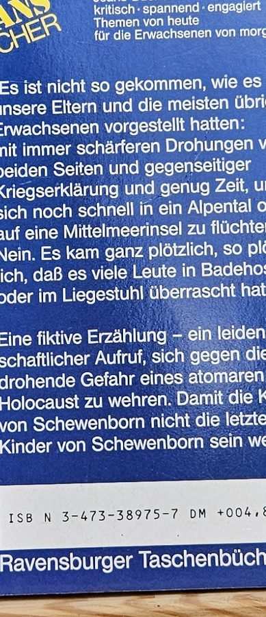 Die letzten Kinder von Schewenborn Rückseite
